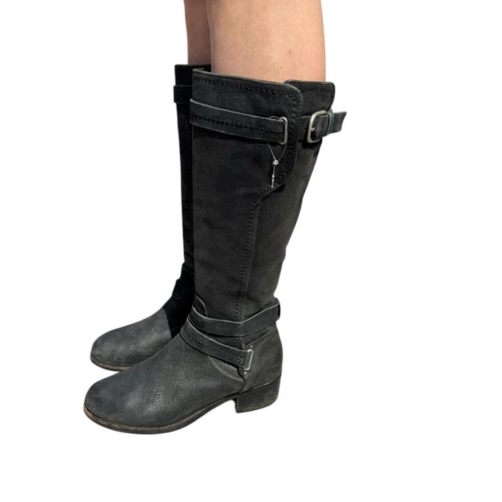 Ugg 6.5 Black Leather Moto Boots